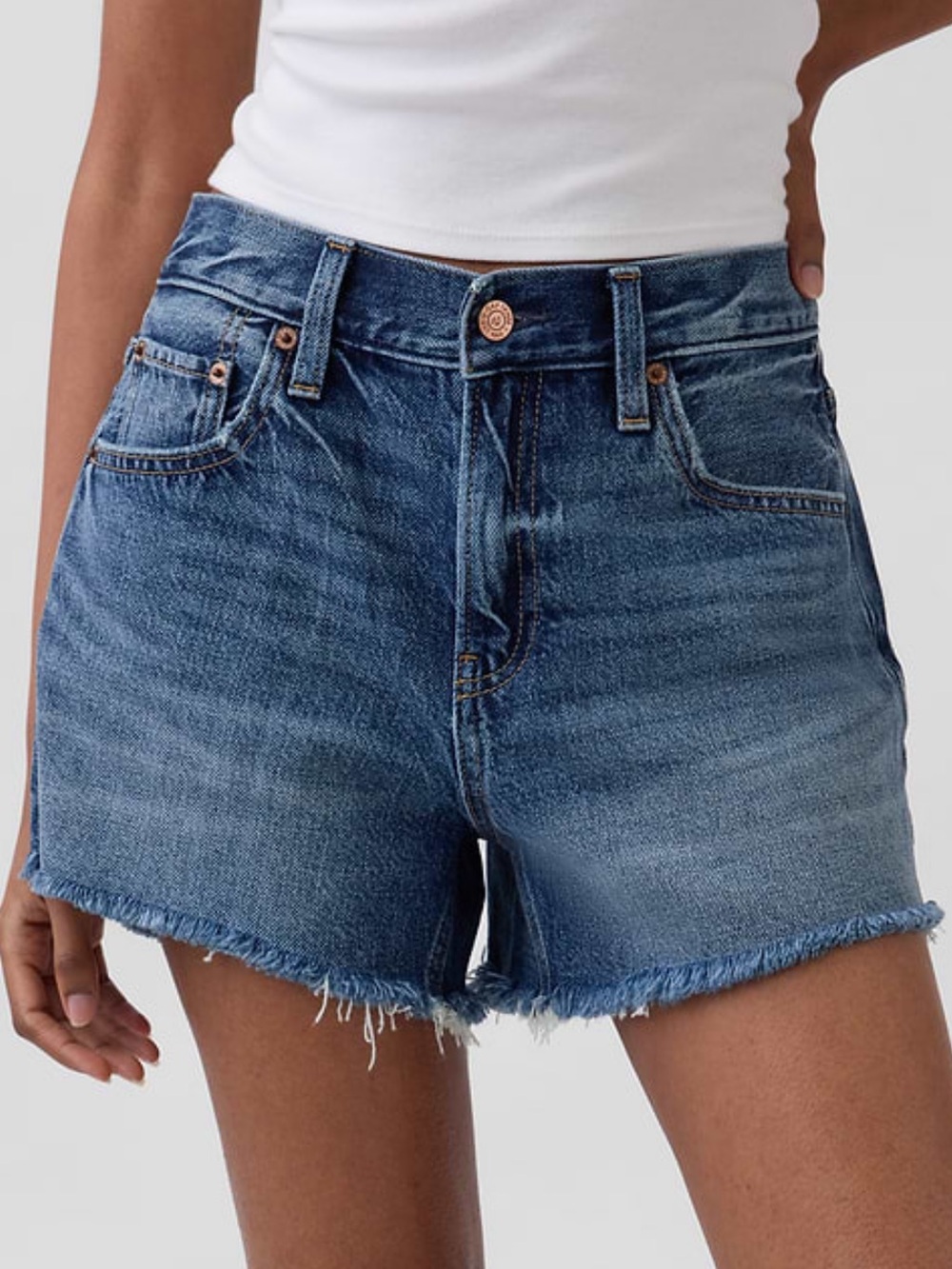GAP Medium Blue - Stride Low Denim Shorts - Size 4 Tall - Picture 4 of 9
